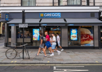 英國麵包店Greggs的股價因銷售增長再次放緩而下跌